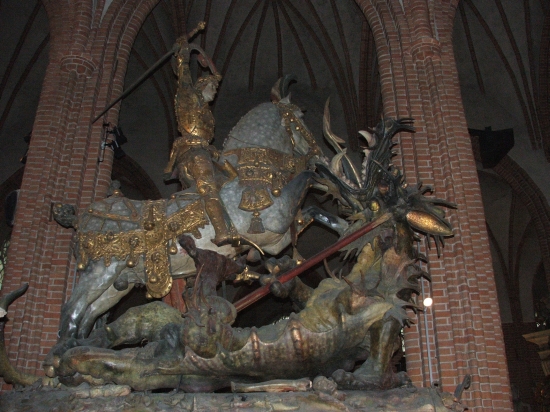 St. George the dragon killer in a church