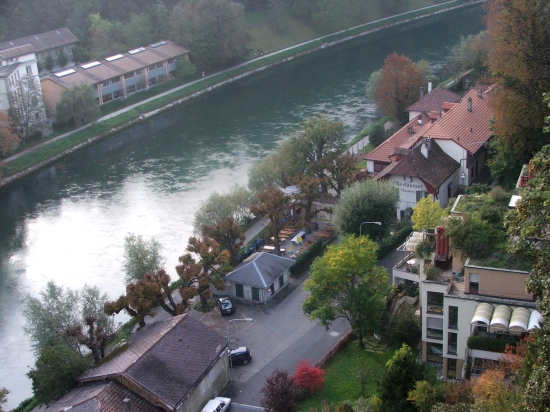 View from the bridge with river Aare